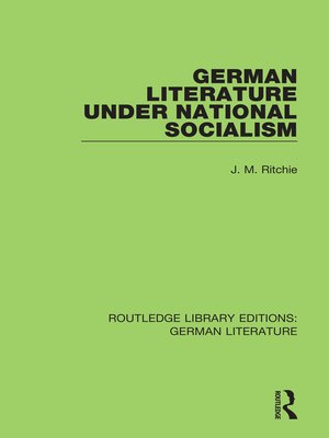cover image of German Literature under National Socialism